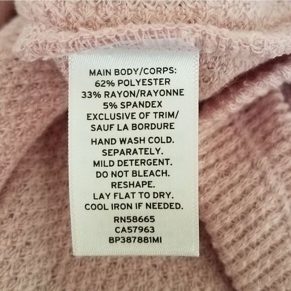 BP Tie Front Waffle Knit Tee sz XS in Pink - Picture 11 of 12